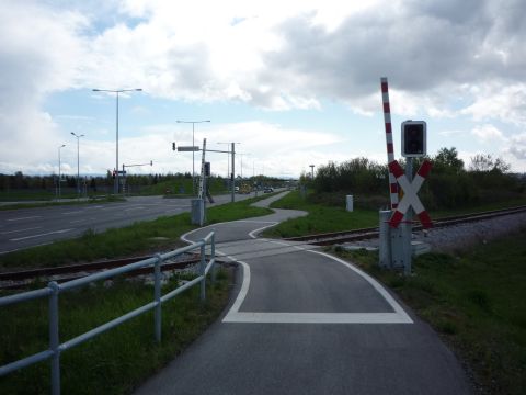 Bahnbergang ber einen Fugngerweg