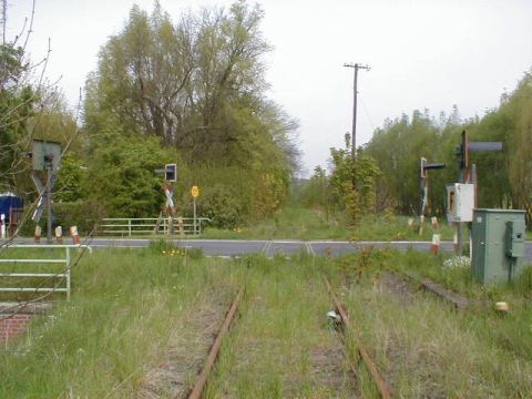 Bahnbergang ber die Strae von von Treysa nach Alsfeld