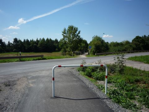 Bahnbergang ber die Strae von Baldersheim nach Aub